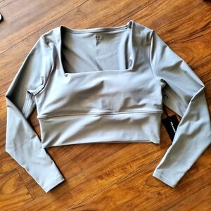 Work out long sleeve bra crop top